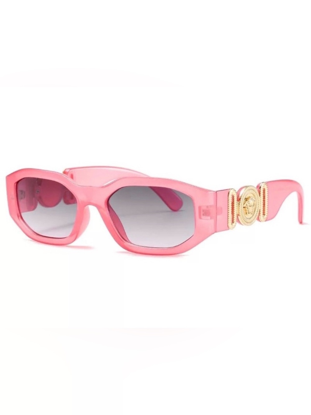 Versace Pink Sunglasses with Gold Medusa Accent